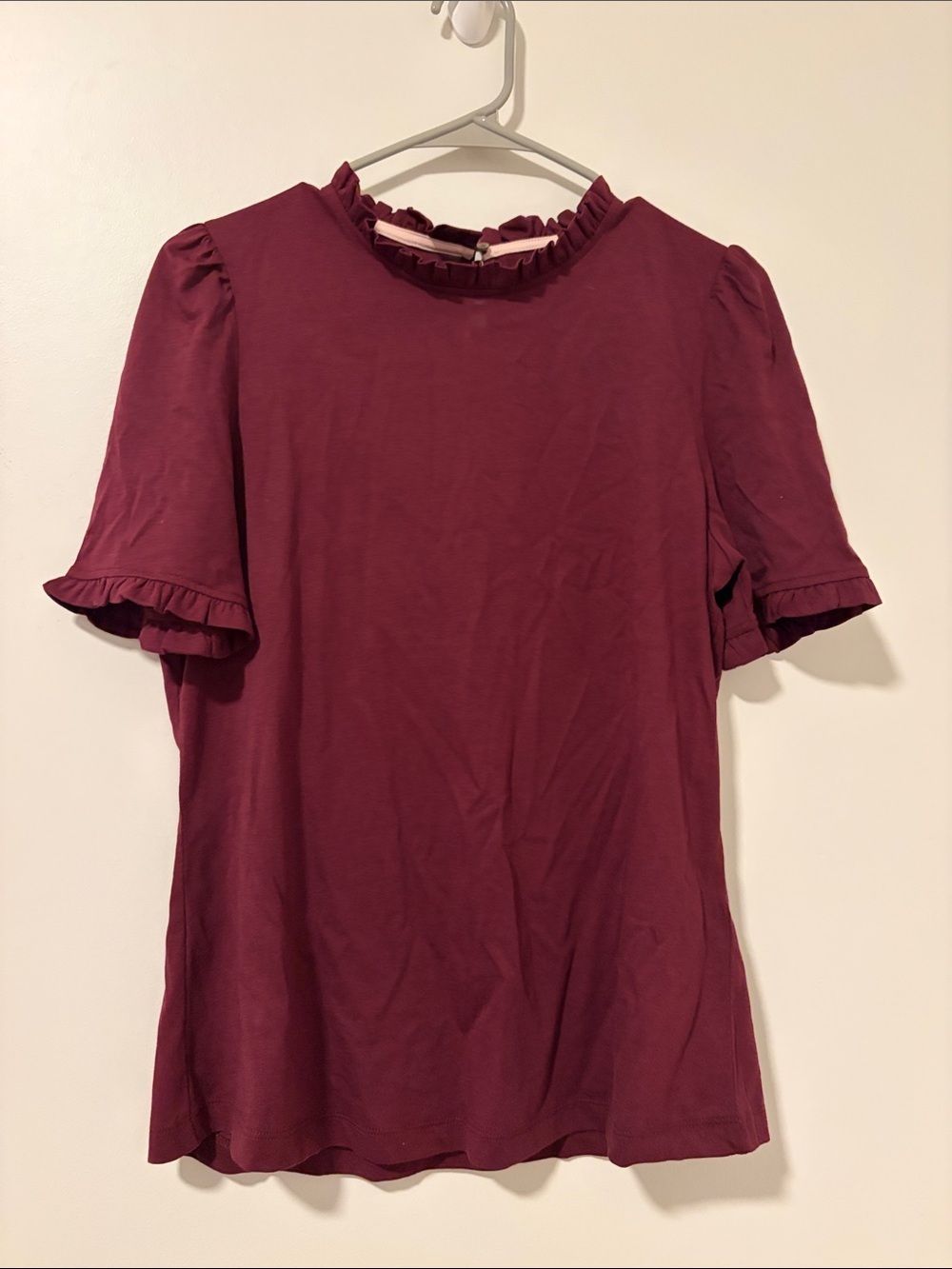 Boden Purple Ruffle Collar Sleeve Blouse US 10